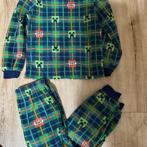 Kids Plaid Pajamas Set - Green and Blue